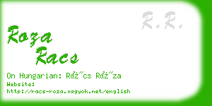 roza racs business card